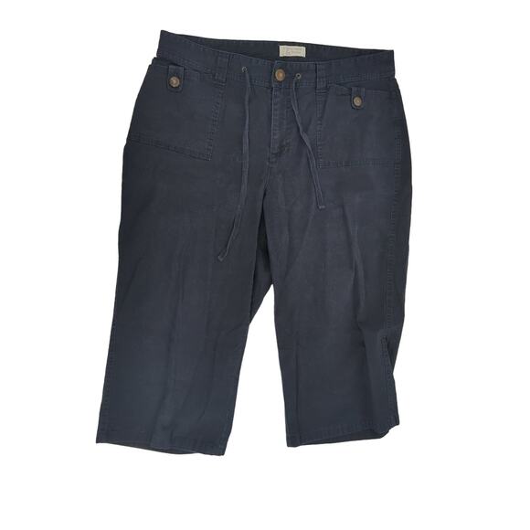 EUC Christopher & Banks Cotton Blend Capris Womens Size 12 Stretchy Pockets - Picture 2 of 8